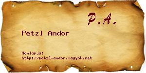 Petzl Andor névjegykártya